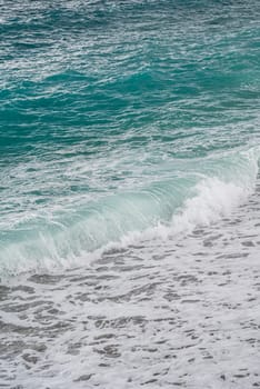 Big waves hitting the Konyaalti coast on a stormy day