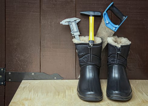 Convenient for operation warm waterproof boots and work tools.