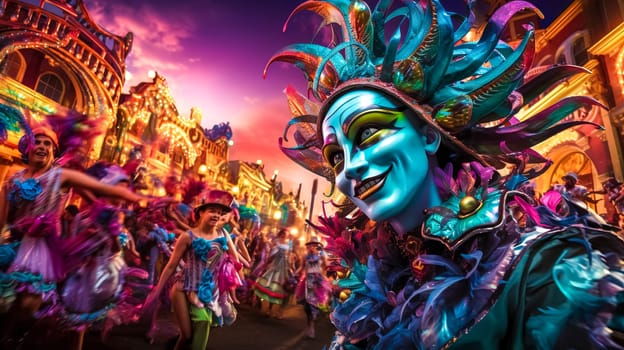 carnival in the sign of dance and colorful costumes and masks.