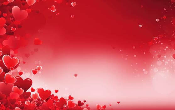 Romantic background template for Valentine's Day with hearts AI