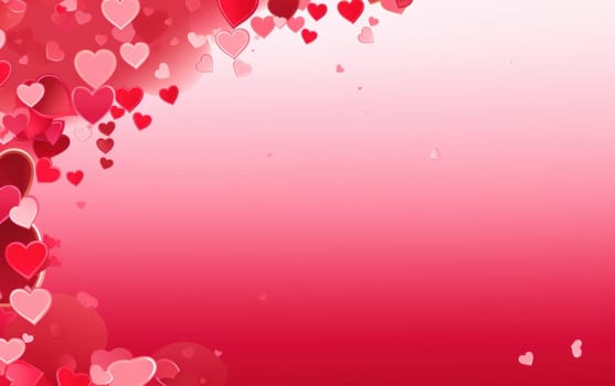 Romantic background template for Valentine's Day with hearts AI