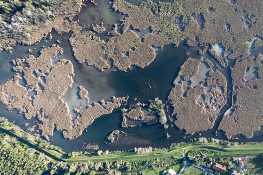 Aerial photographic documentation of the Lago di Porta park Pietrasanta Lucca 