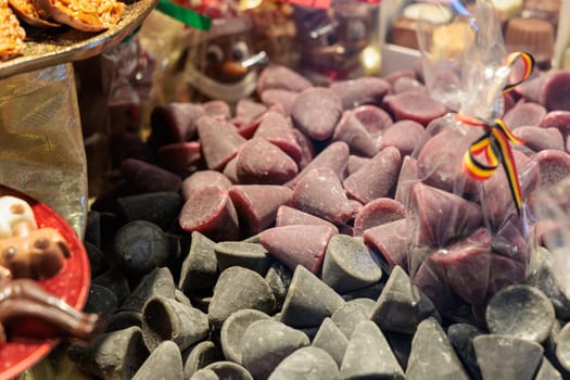 An array of cuberdons, traditional Belgian candies