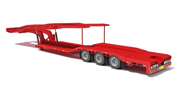 Platform Transporter Trailer 3D rendering model on white background