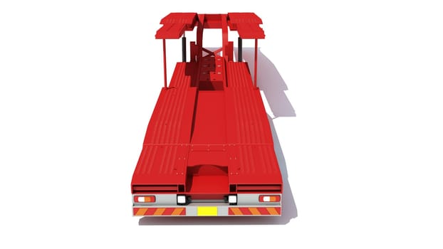 Platform Transporter Trailer 3D rendering model on white background