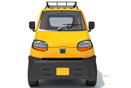 Auto Mini Taxi 3D rendering model on white background