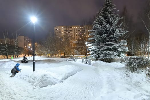 Moscow, Russia - Dec 4. 2023. Winter cityscape in Zelenograd