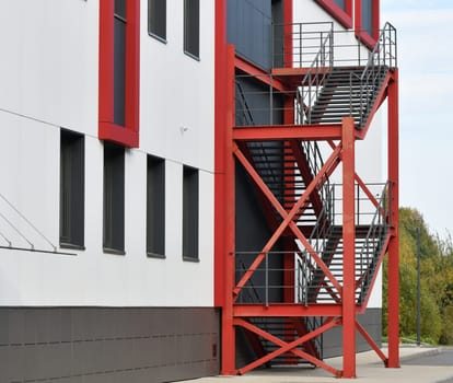 Fire escape on facade of a building