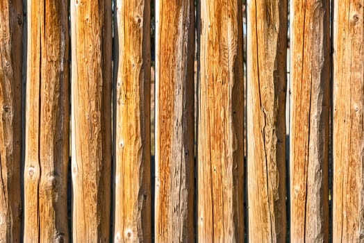 Texture of wood logs. Wooden background for copy space, close up