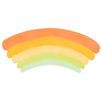 watercolor. a rainbow in pastel hues, in a cartoon style. for diverse creative projects. used in children's illustrations, greeting cards, or cheerful designs, rainbow adds a splash of color.
