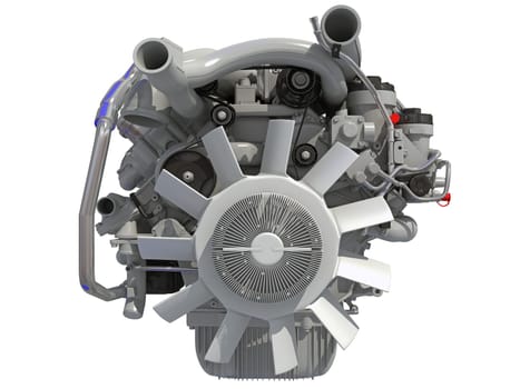 V8 Engine 3D rendering model on white background