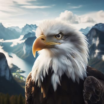 Eagle with white head close up. High quality illustration
