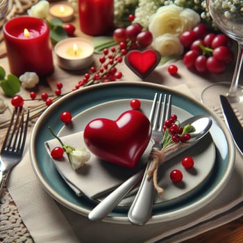 Beautifully set table for a romantic dinner. High quality illustration