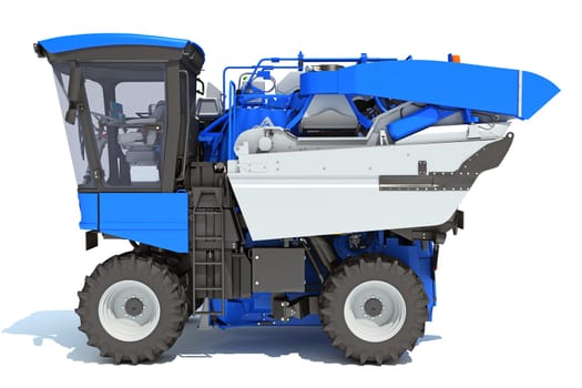 Grape Harvester 3D rendering model on white background