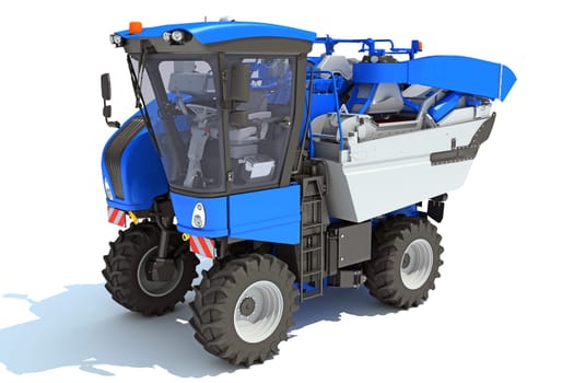 Grape Harvester 3D rendering model on white background