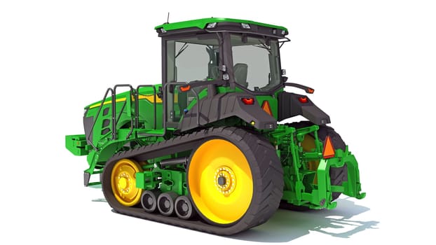 3D rendering of Farm Tractor on white background