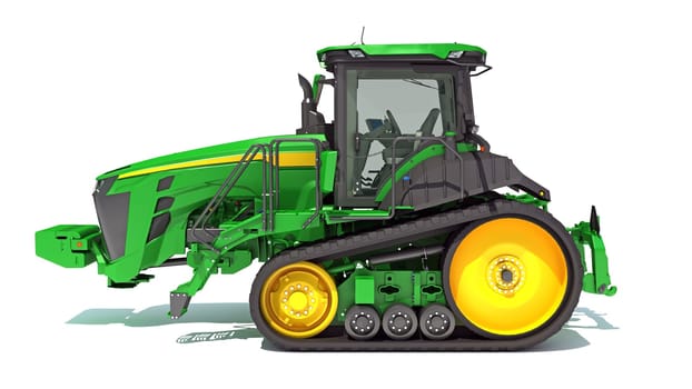 3D rendering of Farm Tractor on white background