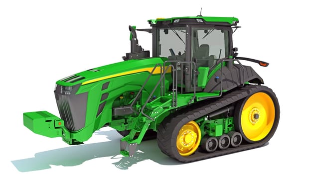 3D rendering of Farm Tractor on white background