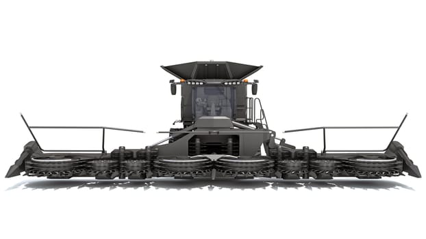 Combine Harvester farm equipment 3D rendering model on white background