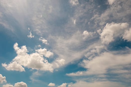 Calm Blue Sky with Clouds