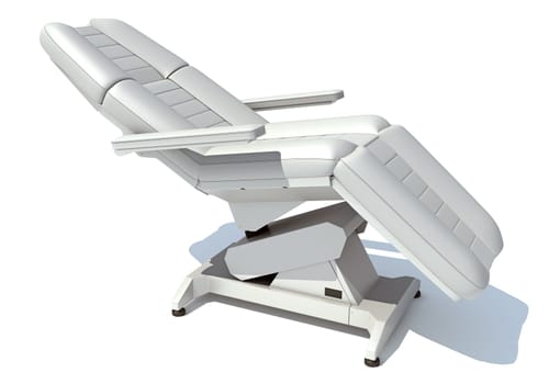 Medical Examination Chair 3D rendering model on white background