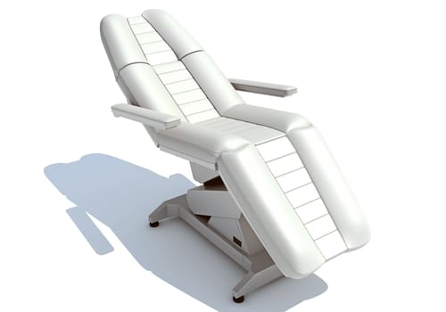 Medical Examination Chair 3D rendering model on white background