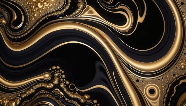 This image captivates with its complex golden fractal patterns, set against a deep black backdrop, highlighting the intricate beauty and luxurious feel of the design
