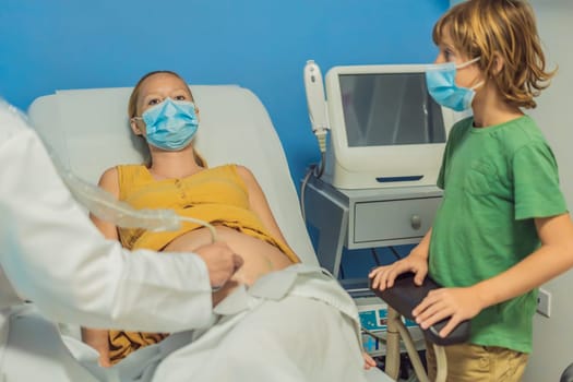 a pregnant mother's ultrasound visit, sharing the excitement with her son who eagerly awaits the arrival of his baby brother. A heartwarming portrayal of family bonds and the anticipation of new beginnings.