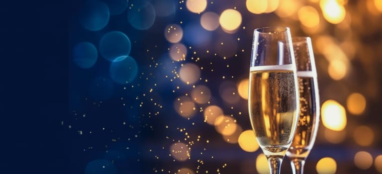 Happy New Year and champagne background comeliness