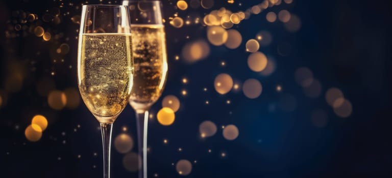 Happy New Year and champagne background comeliness