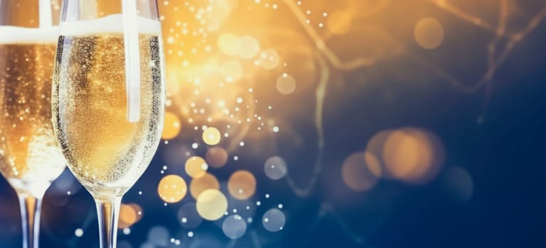 Happy New Year and champagne background comeliness