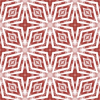 Medallion seamless pattern. Wine red symmetrical kaleidoscope background. Textile ready great print, swimwear fabric, wallpaper, wrapping. Watercolor medallion seamless tile.