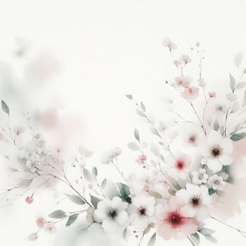 Banner in pastel colors with flowers. High quality illustration