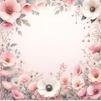 Banner in pastel colors with flowers. High quality illustration