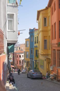 Istanbul old streets in Balat district, Turkey