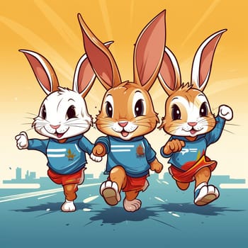 Runners, hares, winners of the Olympic Games. High quality photo