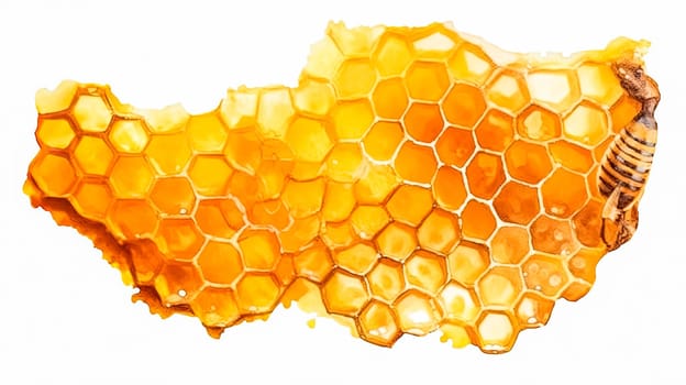 Golden sweetness, Honeycomb in watercolor, a warm and artistic theme capturing the natural beauty of this sweet and delectable treat.