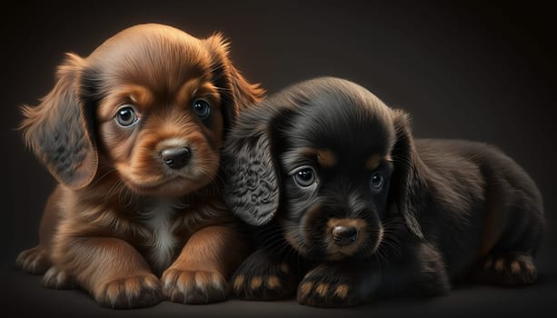 puppies are playing. Generative AI,