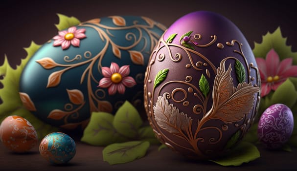 beautiful easter egg background. Generative AI,