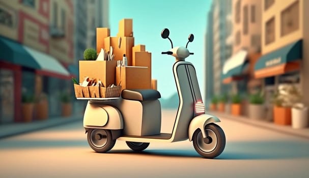 motorcycle delivery service. Generative AI,