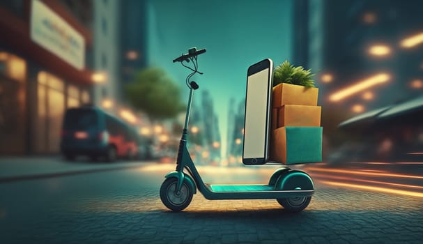 motorcycle delivery service. Generative AI,