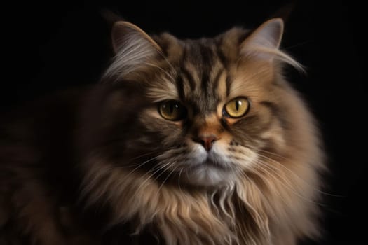 Portrait of a cute cat looking away. York Chocolate cat breed.