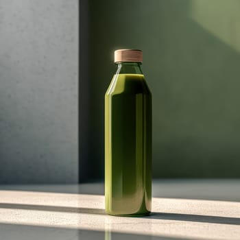 Immunity Boost, Vibrant green smoothie with kiwi, apple, and more fruits in a bottle. A nutritious blend for a healthy diet and fortified immunity