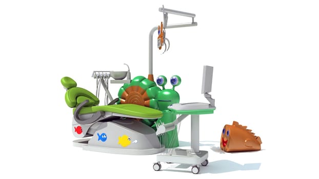 Dental Station for Kids 3D rendering model on white background