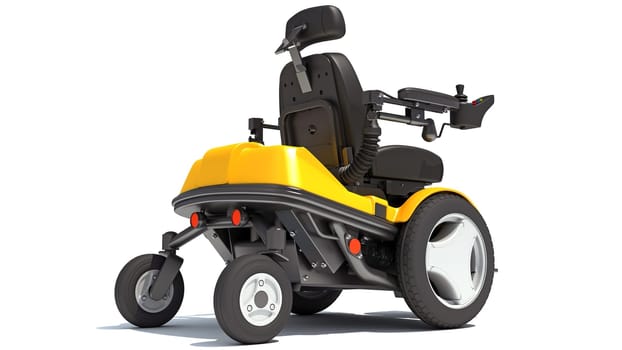 Electric Power Wheelchair 3D rendering model on white background