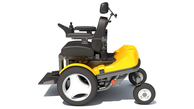 Electric Power Wheelchair 3D rendering model on white background