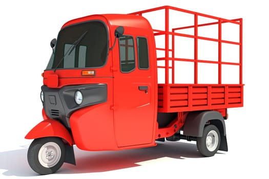 Pickup Mini Truck Carrier 3D rendering model on white background