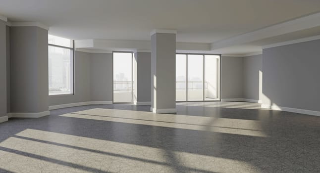 modern white empty office interior. 3d rendering design concept