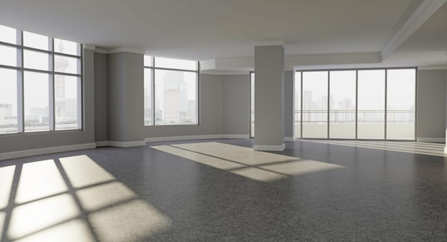 modern white empty office interior. 3d rendering design concept