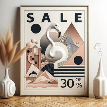 Poster sale modern. Minimalism. Generative AI. High quality